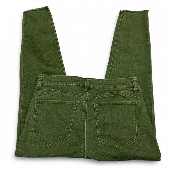 Tinseltown Juniors Crop Green Jeans | Size 11 | Streetwear Preppy Casual - Picture 2 of 4